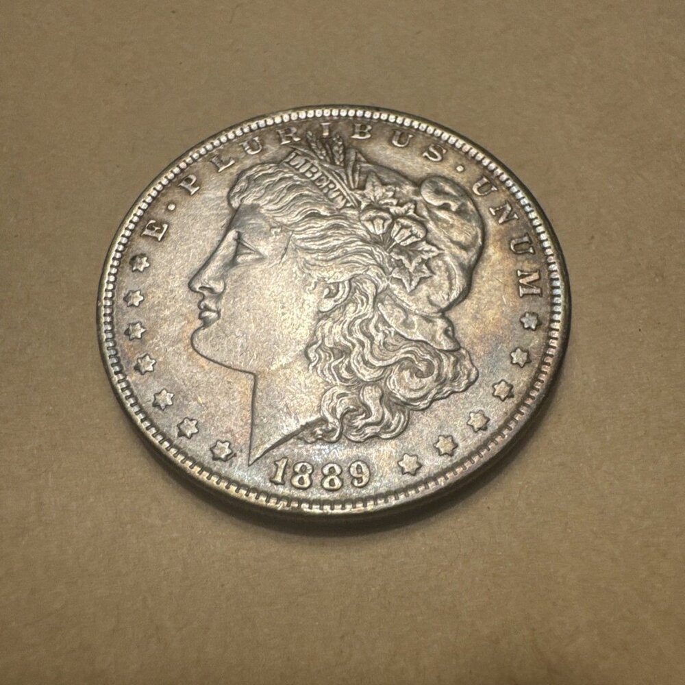 1889 P Morgan Silver Dollar - Circulated with Rim Toning - 90% Silver